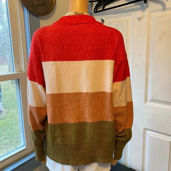 A new day Soft Cozy Estatic Color Block Sweater Women Sz S-L Oversized Stretch - Picture 6 of 6